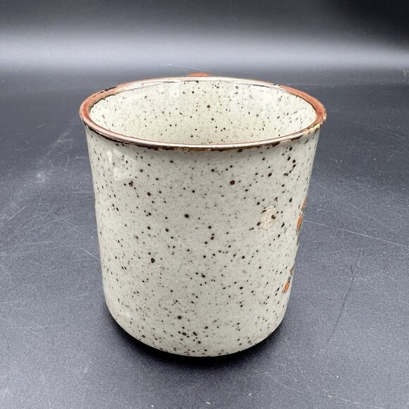 VTG Takahashi Otagiri Orange Wildflower Stoneware Coffee Mug Brown Speckled - Picture 7 of 9